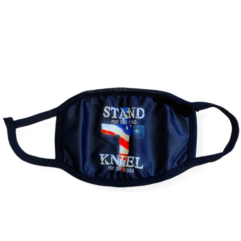 Stand for the flag Kneel for the cross face mask